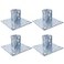 Skelang 4 Pcs Strut Post Base 4 Holes Square Mount 6 x 6 Base for 158 Single Strut Channel