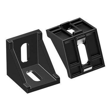 FOCMKEAS 8Pcs 4040 Series Inside Corner Bracket Gusset 40mm x 40mm Aluminum L Bracket Connector for 4040 4080 Aluminum Extrusion Profile Black
