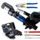 IBOSAD Hydraulic Crimping Tool and Cable Cutter Hydraulic Cable Lug Crimper 8 US TON 12 AWG to 00 20 Electrical Terminal Cable Wire Tool Kit with 9 Die
