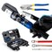IBOSAD Hydraulic Crimping Tool and Cable Cutter Hydraulic Cable Lug Crimper 8 US TON 12 AWG to 00 20 Electrical Terminal Cable Wire Tool Kit with 9 Die