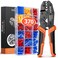 Preciva Wire Terminals Crimping Tool Kit with New Handle Design AWG2010 Insulated Ratcheting Crimper Tool with 370PCS Insulated Wire Connectors USRC50371
