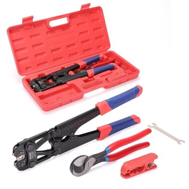 iCRIMP iCrimp Battery Cable Lug Crimping Tool for 8 6 4 2 1 10 AWG Copper Cable Lugs with Wire Cutter and Stripper Battery Terminal Crimper