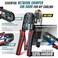 AMPCOM Ethernet Crimping Tool Kit 7in1 RJ45RJ11 Network Tool Kit for Cat6Cat5eCat5 RJ45 Connectors with 110 Punch Down Tool Wire Stripper in Portable Waterproof Bag