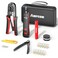 AMPCOM Ethernet Crimping Tool Kit 7in1 RJ45RJ11 Network Tool Kit for Cat6Cat5eCat5 RJ45 Connectors with 110 Punch Down Tool Wire Stripper in Portable Waterproof Bag