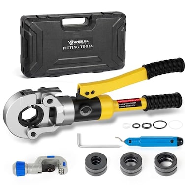 Anbull Hydraulic Copper Tube Crimping ToolCopper Pipe Fittings Crimping and Plumbing Tool with Crimping Dies Jaw 12 34 1