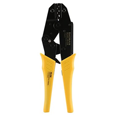 Baomain Ratchet Crimper Plier HS03B NonInsulated Terminals Receptacle Crimping Tools Use for 156 mm 1510 AWG Yellow