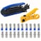 DIANN Coaxial Compression Tool Coax Cable Crimper Kit with 10pcs F Male And 10pcs Female to Female RG6 Connectors for RG711 and RG5966Q