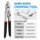 HKS Wire Rope Crimping Tool for Loop Sleeves Aluminum Double Tube Ferrule Crimper for Fishing Line up to 22 mm with Cutting Function