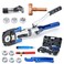 IBOSAD Hydraulic Copper Pipe Tube Fittings Crimping Tools with 1234 and 1 Dies for Press Copper Pipe Fitting and 381258341 Dies for ASTM F1807 Pex Pipe Copper Ring