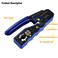 PETECHTOOL RJ45 Crimp Tool for Cat5e Cat6 Cat6a Pass Thrugh Connectors with 20 pieces Cat6 Connectors and 20 Pieces Boots