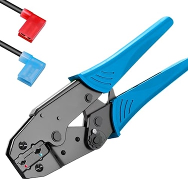 smseace Flag Terminal Crimper AWG 2214 0525mm Electrical Crimping Tool for right angle spade connector Ratchet Terminal Crimper