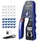 XUNTOP RJ45 Crimp Tool Kit for Cat5 Cat5e Cat6 Cat6a Ethernet Crimping Tool Kit for RJ45 Pass Through Connector with 20 PCS Cat6 Pass Through Crystal Heads 20 PCS Blue Protection Covers
