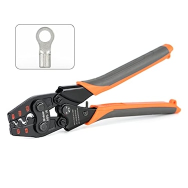 IWISS iCrimp Non Insulated Terminal Crimper AWG 226 Ratchet Wire Crimper Tool for Battery Cable Terminal Copper Butt Connector Splice Wire Connectors