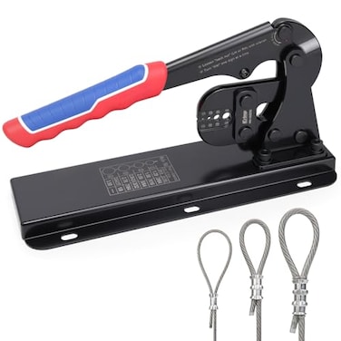 IWISS iCrimp Bench Mounted Wire Rope Swaging Tool for Aluminum Sleeves and Annealed Copper Loops from 364 to 18inch