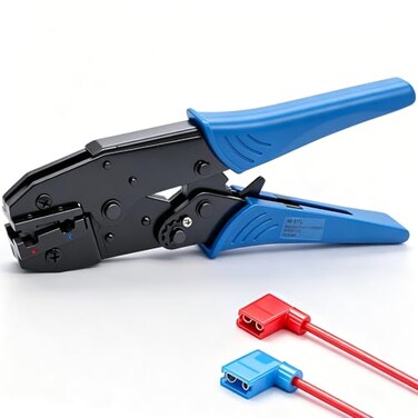 Twidec Ratchet Crimp Pliers Crimping Tool Ratchet Terminal Crimper Wire Crimp Tool For Crimping Tubular Terminals Nylon Flag Spade Female Connectors HS07FL