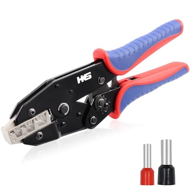 HKS Crimping Tool for Sleeves Ferrule Terminals Pin Cord End Ratcheting Wire Crimpers AWG 102 635mm Ratchet Terminal Crimper Electrical Crimping Tool
