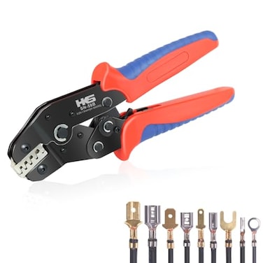 HKS Noninsulated 2416 AWG Open Barrel Crimping Tool 02515mm Ratcheting Crimper for Dupont Molex JST TE Terminals EPC PCIE SATA Pins SN58B