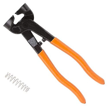 Edward Tools Tile Nippers for CeramicPorcelainMosaicGlass Tile 8 Handheld Snipper with Compound Strength Spring Load Design Tungsten Carbide Nibbler Jaws Steel Pliers Body