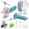 Rustark 11 Pcs Glass Tile Cutter Tool Kit with 2 in1 Handheld Hard Alloy Tile Opener Blades Pads Professional Ceramic Glass Breaking Pliers Set for DIY Home Glass Tile Cutter