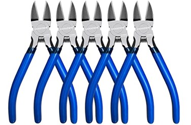 KAIHAOWIN Wire Cutters 5 Pack 65 inch Flush Cutters Diagonal Cutters Side Cutters Precision Ultra Sharp Spring Loaded Wire Snips Clippers Dikes Cutting Pliers Small for Crafting Jewelry MakingBlue