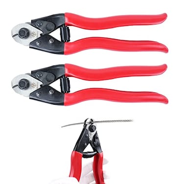 Muzata 2Pack Cable Cutter Wire Rope Heavy Duty Stainless Steel Aircraft Up to 532 for Deck Stair Railing Strong Thick Seal Metal Fence Bike Bicycle Brake Cutter CR12