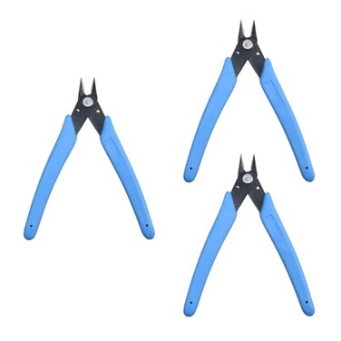 T Tulead 170ii Wire Flush Snips Micro Cutters Blue Nippers Diagonal Pliers Pack of 3 for Cutting ElectronicsWires