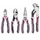 WORKPRO 4Piece Pliers Set Premium CRV Construction Pliers Tool Sets Including Long Nose Diagonal Cutting Groove Joint and Slip Joint Pliers Pink Ribbon