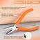 LEONTOOL Engineer Tip Cutter with 90 Degree UltraSharp Blade Transverse End Cutter with 6mm Flush Jaw Long Nose End Cutting Plier Nipper End Cutter for Precision Plastic Model SMTSMD Chips