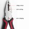 TLHO Linesman Pliers 8inch Combination with wire cutters Remove Corroded or Rusted Nails BlackRed