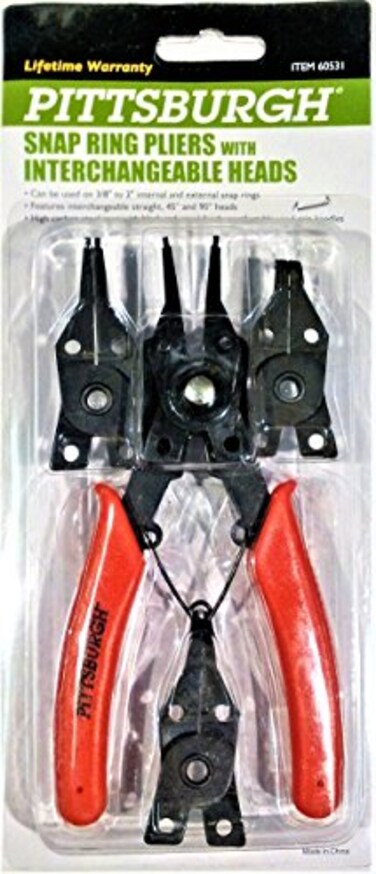 Pittsburgh Snap Ring Pliers with 4 Interchangeable Heads