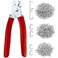 LonlyEagle 300 pcs Hog Rings with Straight Hog Ring Pliers Kit 34 12 38 Galvanized Hog Rings for Animal Pet CagesRopesBaggingDIY CraftFurniture