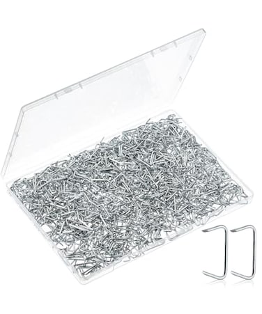 Mr. Pen Mr Pen Galvanized Hog Rings 34 1000 Pcs Bulk Hog Rings Upholstery Hog Ring for Furniture Upholstery FencingBagging Railing Sausage Casing Meat bags Shock Cords
