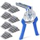 KHEARPSL Type M Hog Nail Ring Pliers Kit with 4200pcs M Hog Rings for Wire Cage Building Wire Net Panel Fence Fastening Pliers with 4200pcs Rings