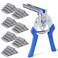 KHEARPSL Type M Hog Nail Ring Pliers Kit with 4200pcs M Hog Rings for Wire Cage Building Wire Net Panel Fence Fastening Pliers with 4200pcs Rings