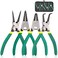 Queta 4pcs 7Inch Snap Ring Pliers Set Heavy Duty InternalExternal Circlip Pliers Kit with StraightBent Jaw CRV Steel for Ring Remover Retaining C Clip Pliers with Storage Bag