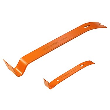 ValueMax 2piece Flat Pry Bar Set Includes 712 Mini Pry Bar 15 Heavy Duty Nail Puller Claw Bar Wonder Bar Corrosion Resistant Carbon Steel Made for Kitchen Remodel Prying Apart Boards
