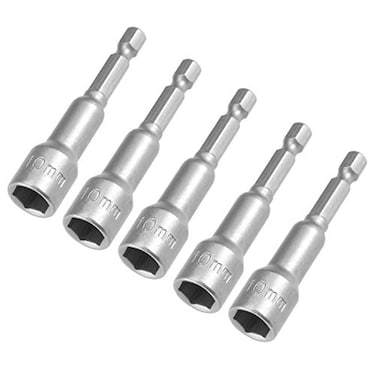 uxcell 5 Pcs 14 QuickChange Hex Shank 10mm Magnetic Nut Setter Driver Drill Bit 65mm Length Metric