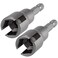 PAGOW 2pcs Power Wing Nut Driver Set Wing Nut Drill Bit Socket Wrench Tool Set 14 Hex Shank for Panel Nuts Screws Eye C Hook Bolt QHanger