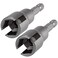 PAGOW 2pcs Power Wing Nut Driver Set Wing Nut Drill Bit Socket Wrench Tool Set 14 Hex Shank for Panel Nuts Screws Eye C Hook Bolt QHanger