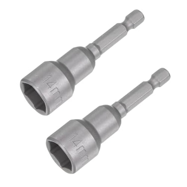 uxcell 14mm Magnetic Hex Socket 65mm256 14 Hex Shank Magnetic Power Nut Driver Set CRV QuickRelease Extensions for Impact Drill Nut Setters Socket Wrench Screw 2 Pcs
