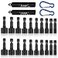 TLEEP 20 x Power Nut Driver Set for Impact Drill SAE and Metric 14 Hex Head Drill Bit Set Screwdriver Socket Set Chrome Vanadium Steel Quick Change Chuck Socket Wrench Screw Impact Nutsetter
