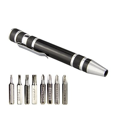 SWATOM 8 in 1 Mini Screwdriver Set Small Screwdrivers Pen Magnetic Repair Tools EDC Compact Precision Gadgets for Computer Eyeglasses Daily Home Improvement Use Black