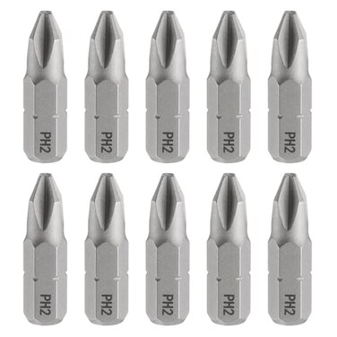 HARFINGTON 10pcs PH2 Phillips Screwdriver Bit 14 Hex Shank 25mm1 Length Magnetic Cross Head Hex Bits S2 Steel Screw Driver Bit