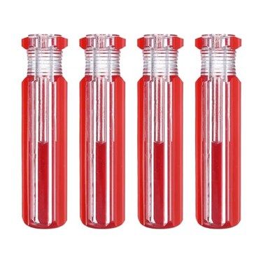 HARFINGTON 4pcs PreDrilled Blank Screwdriver Tool Handles 53mm Hole 80mm Length PVC Plastic Replacement Grips Clear Red