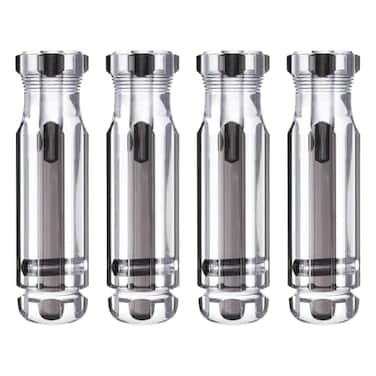 HARFINGTON 4pcs PreDrilled Blank Screwdriver Tool Handles 53mm Hole 90mm Length PVC Plastic Replacement Grips Clear Black