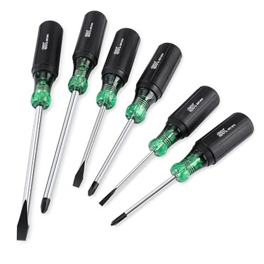 SK 6Piece Acetate Screwdriver Set S2 Steel 3 Slotted 3 Phillips Screwdrivers SureGrip Handle