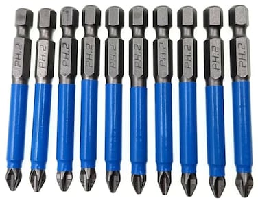 XMHF 10Pcs Anti Slip Phillips Cross Slot PH2 Short Screwdriver Bit Set 14 Inch Hex Shank 70mm Length S2 Steel with Magnetic Tip for Power Screwdriver Drill Impact Driver Kit Tools