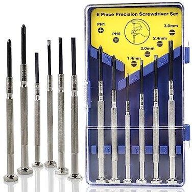 Lonisiv 6 PCS Precision Screwdriver Sets Eyeglass Repair Kit Screwdriver Mini Screwdriver Set Flat Head and Philips Head Screwdriver Sets With 6 Different Sizes Suitable For Watch Electronic Repairs
