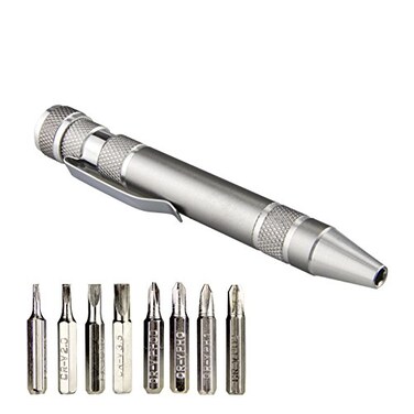 SWATOM 8 in 1 Mini Screwdriver Set Small Screwdrivers Pen Magnetic Repair Tools EDC Compact Precision Gadgets for Computer Eyeglasses Daily Home Improvement Use Grey