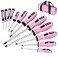 FASTPRO 12Piece Pink Magnetic Screwdrivers Set with Slotted Phillips Screwdrivers and Precision Screwdrivers Repair Tool Kit for Women with Storage Bag